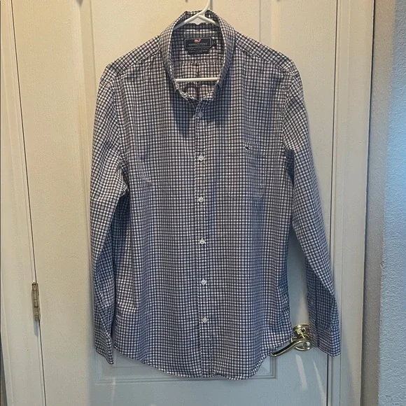 Vineyard Vines Navy and White Checkered Shirt - Picture 1 of 11